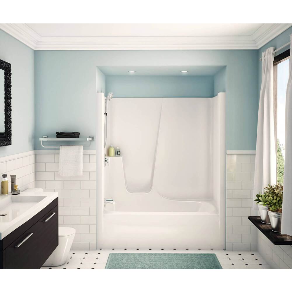 Aker GB-60 AFR AcrylX Alcove Right-Hand Drain One-Piece Tub Shower in Thunder Grey