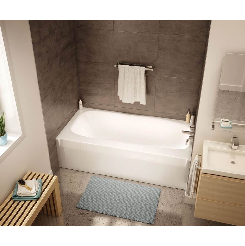 Aker TO-2954 AcrylX Alcove Right-Hand Drain Bath in Sterling Silver