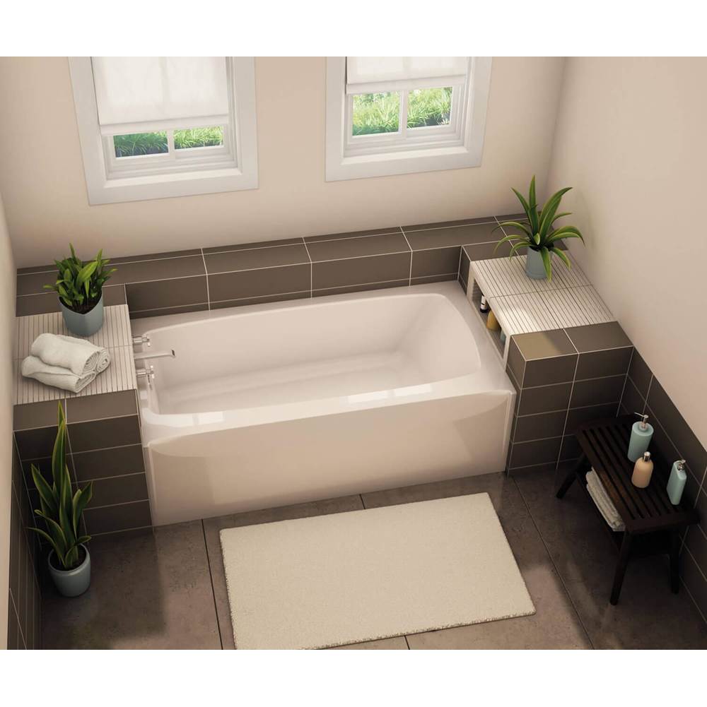 Aker TO-3260 AFR AcrylX Alcove Left-Hand Drain Bath in Sterling Silver