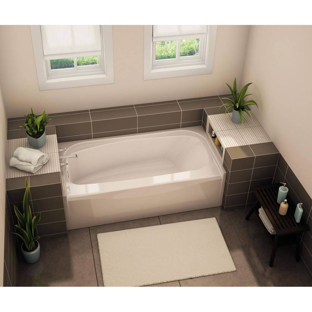 Aker TOF-3060 AFR AcrylX Alcove Right-Hand Drain Bath in Sterling Silver