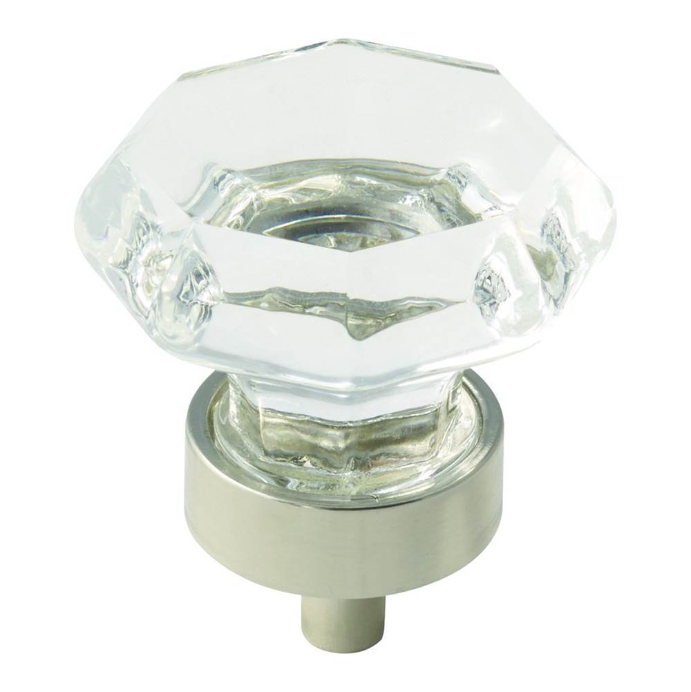 Amerock Traditional Classics 1-5/16 in (33 mm) Diameter Clear/Polished Nickel Cabinet Knob