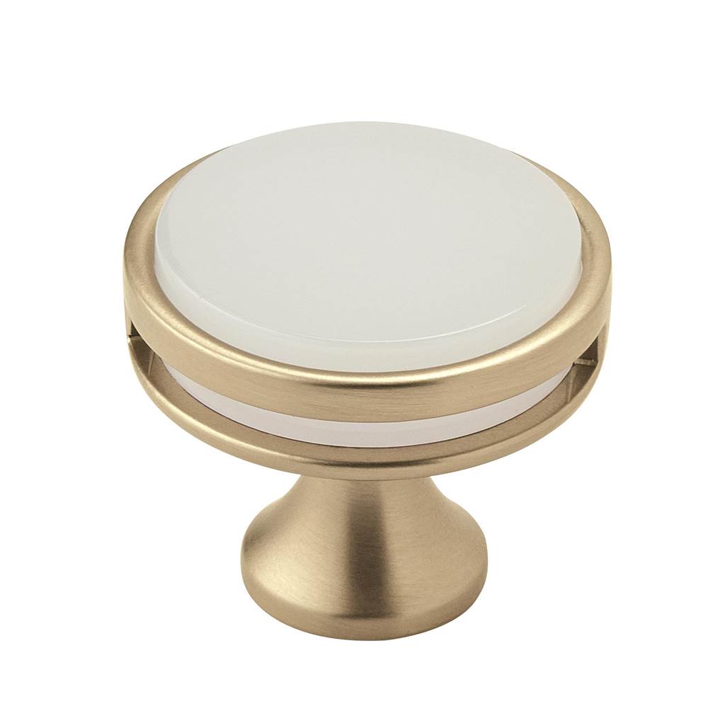 Amerock Oberon 1-3/8 in (35 mm) Diameter Golden Champagne/Frosted Cabinet Knob