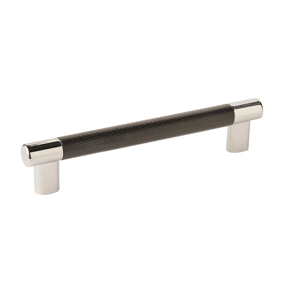 Amerock Esquire 6-5/16 in (160 mm) Center-to-Center Polished Nickel/Black Bronze Cabinet Pull