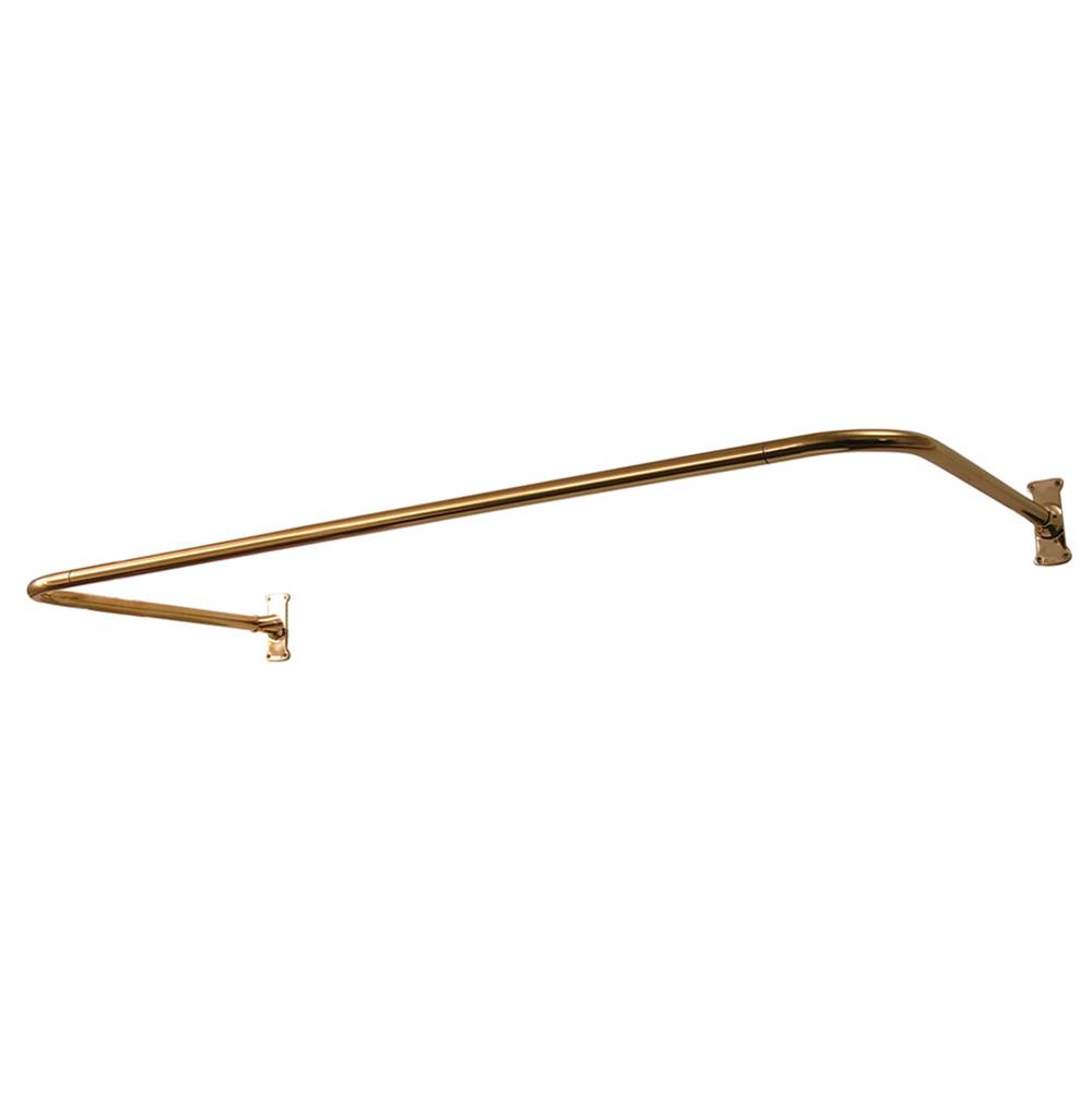 Barclay 4140 ''U'' Shower Rod, 60 x 26'', w/Flanges, Polished Brass