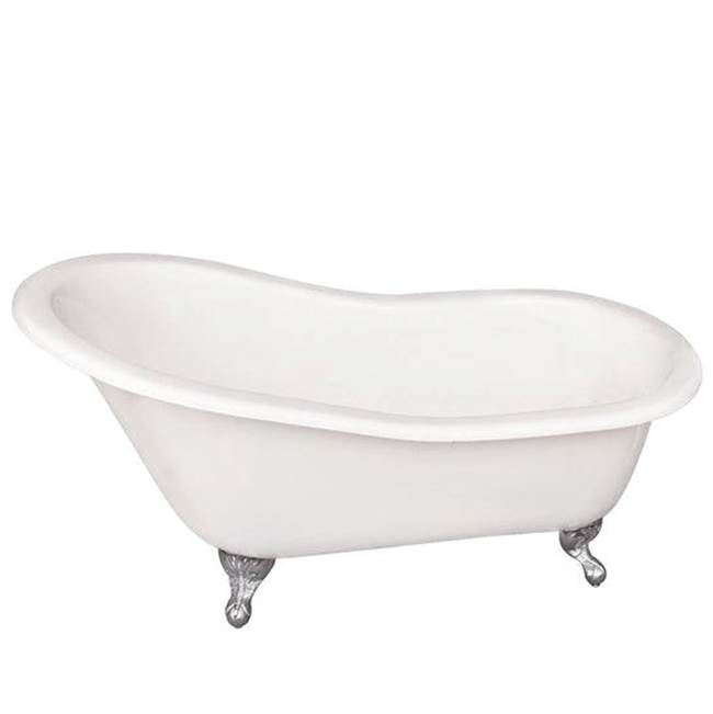 Barclay Icarus Cast Iron Slipper, 67''7'' Holes, White, Bisque Feet