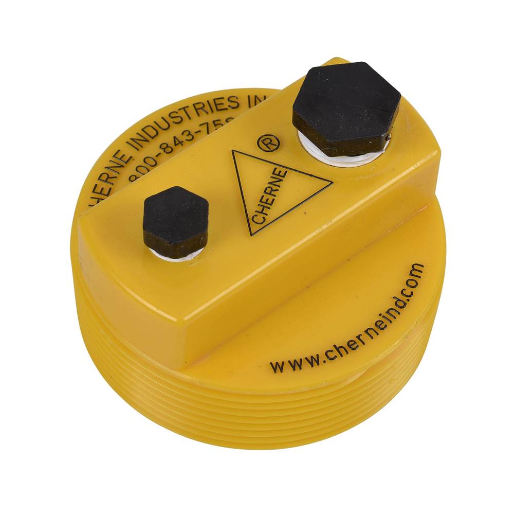 Cherne Plug, Pipe, 3 In. Abs Hex-Yellow