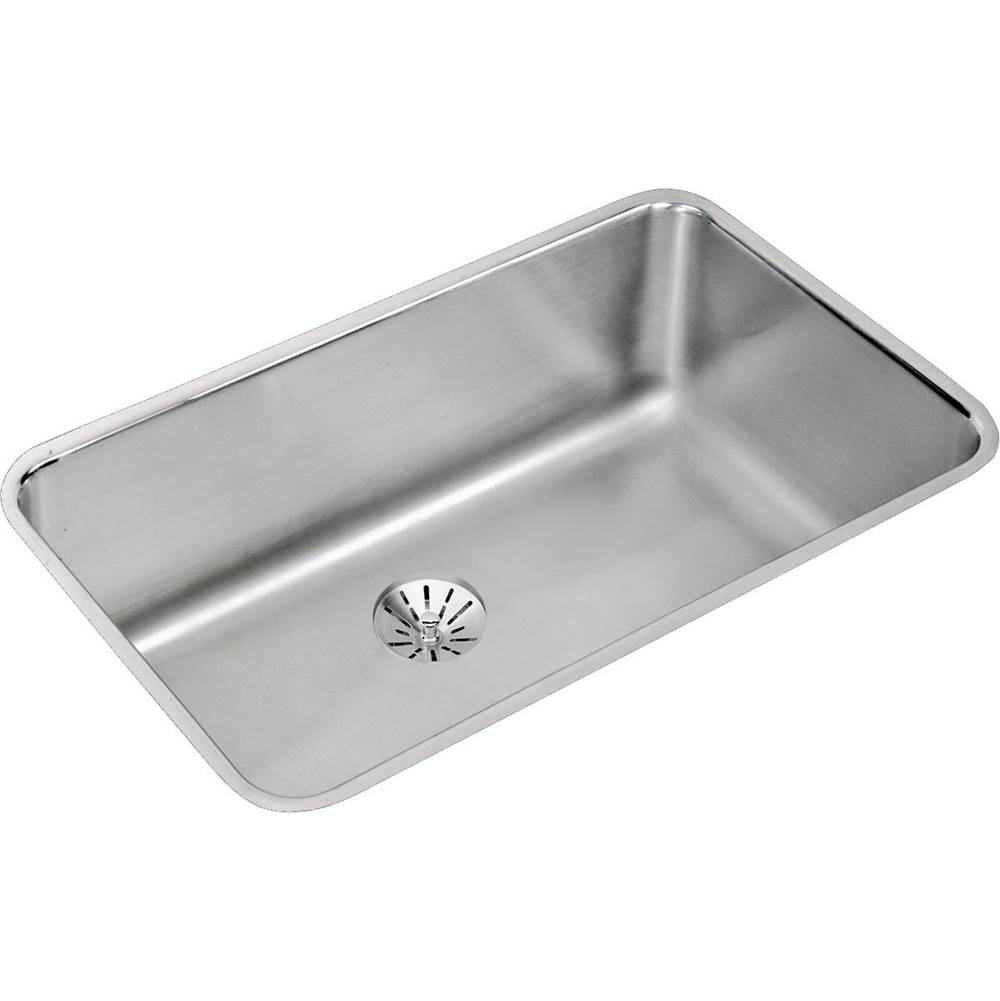 Elkay Lustertone Classic Stainless Steel 30-1/2'' x 18-1/2'' x 10'', Single Bowl Undermount Sink with Perfect Drain