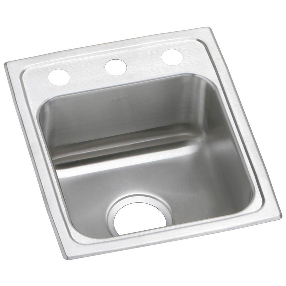 Elkay Celebrity Stainless Steel 15'' x 17-1/2'' x 7-1/8'', 3-Hole Single Bowl Drop-in Bar Sink