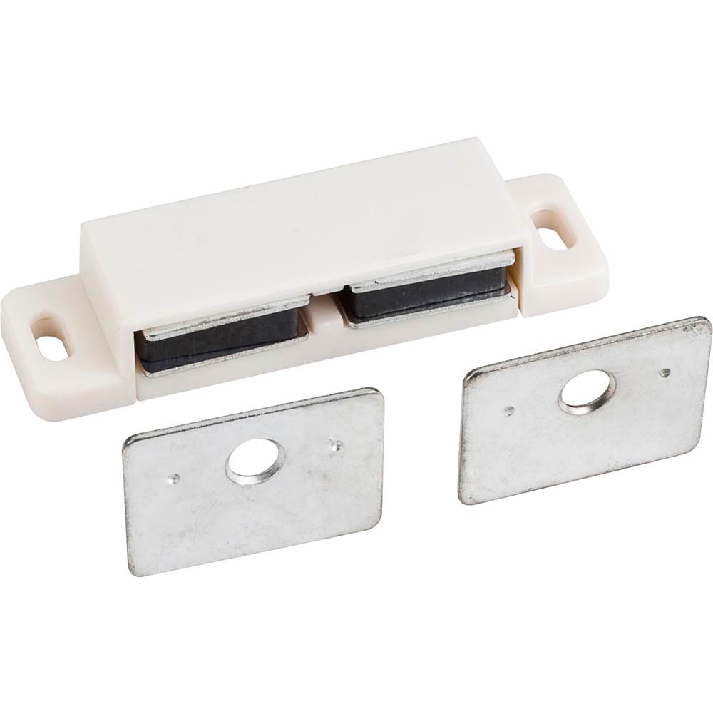 Hardware Resources 15 lb. White Double Magnetic Catch with Zinc Strike and Screws