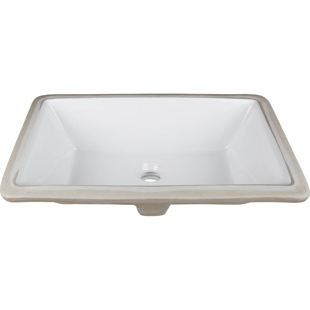 Hardware Resources 18-1/2'' L x 11-1/8'' W White Rectangle Undermount Porcelain Bathroom Sink With Overflow