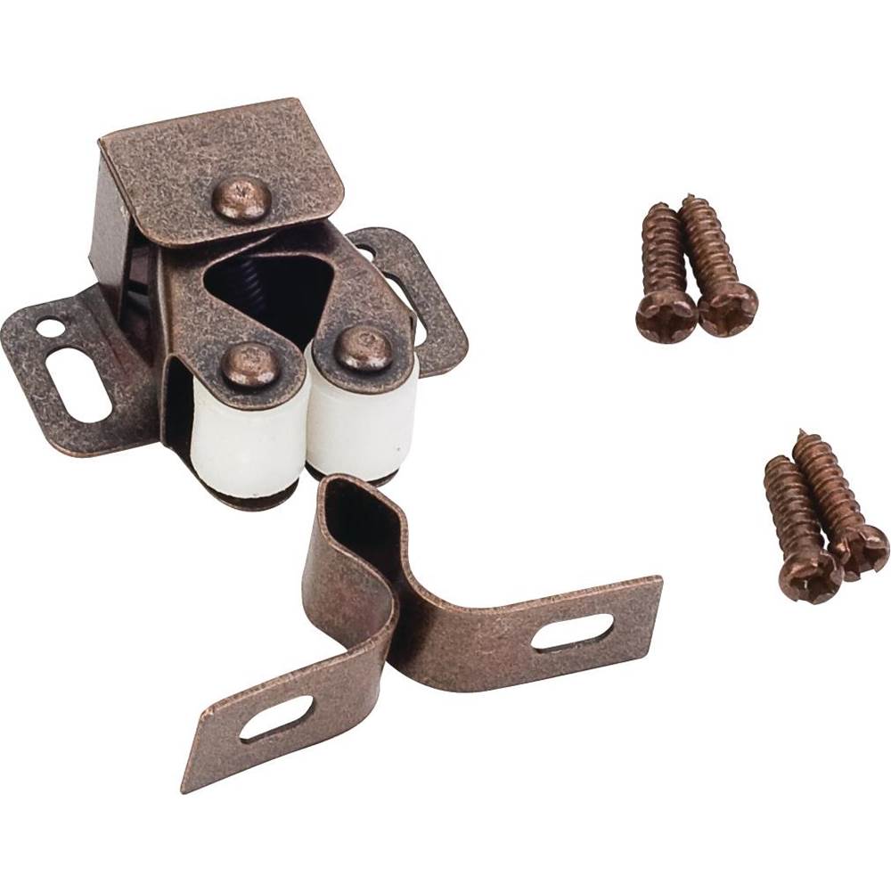 Hardware Resources Double Roller Catch with Strike and Screws - Dark Brushed Antique Copper