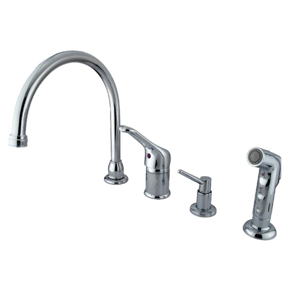 Kingston Brass Single-Handle Widespread Kitchen Faucet, Polished Chrome