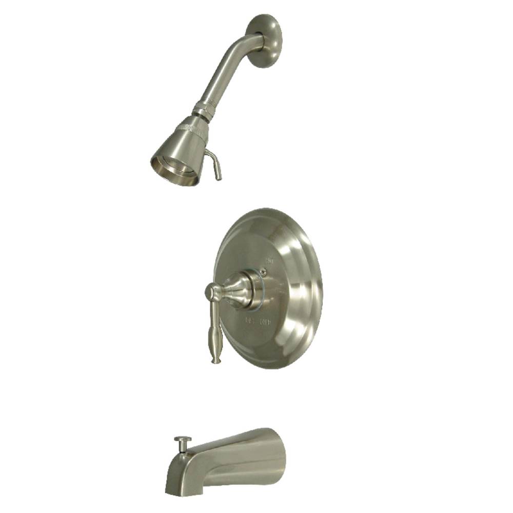 Kingston Brass Water Saving Knight Tub & Shower Faucet with Lever Handle, Brushed Nickel