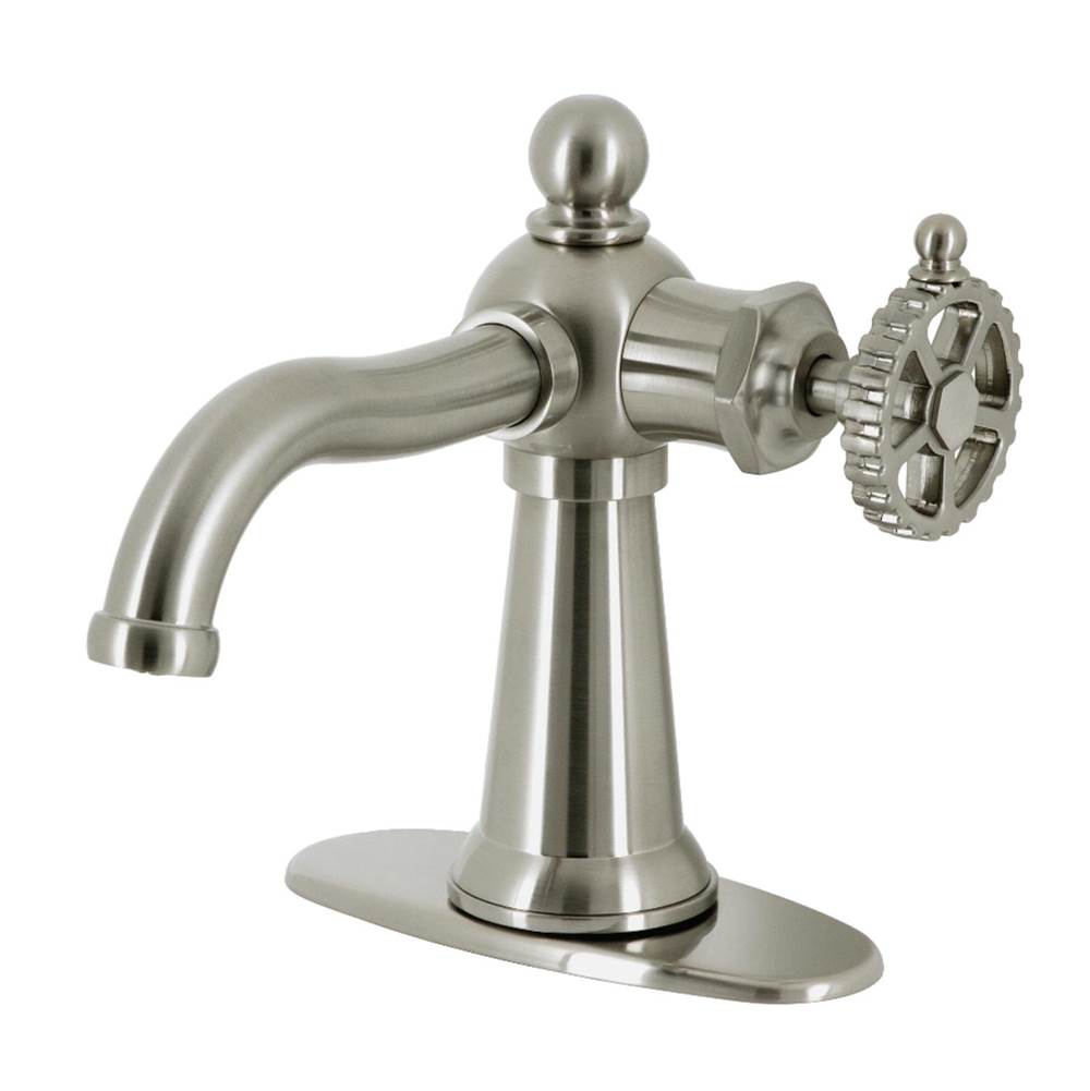 Kingston Brass Kingston Brass KSD3548CG Fuller Single-Handle Bathroom Faucet with Push Pop-Up, Brushed Nickel