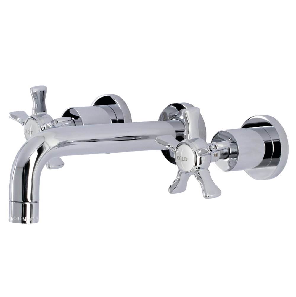 Kingston Brass Hamilton Two-Handle Wall Mount Bathroom Faucet, Polished Chrome