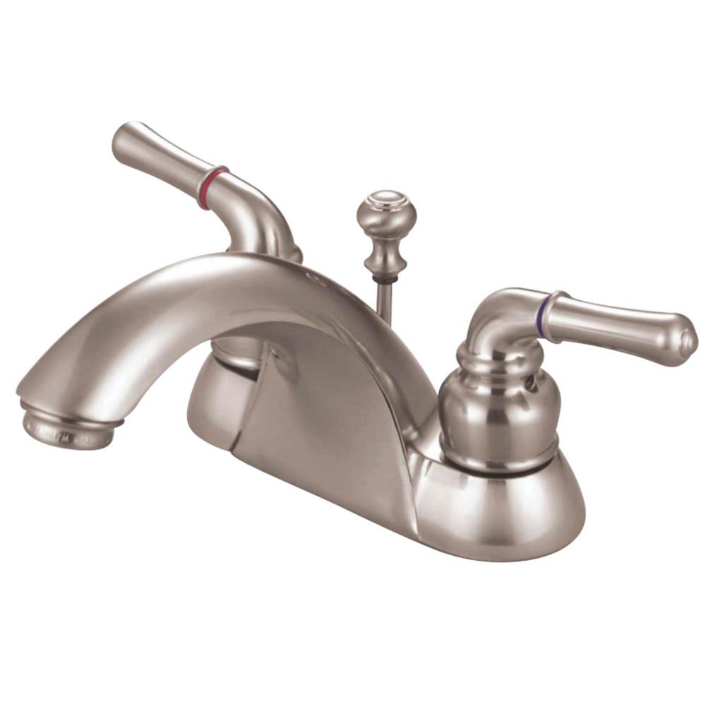 Kingston Brass Naples 4 in. Centerset Bathroom Faucet, Brushed Nickel