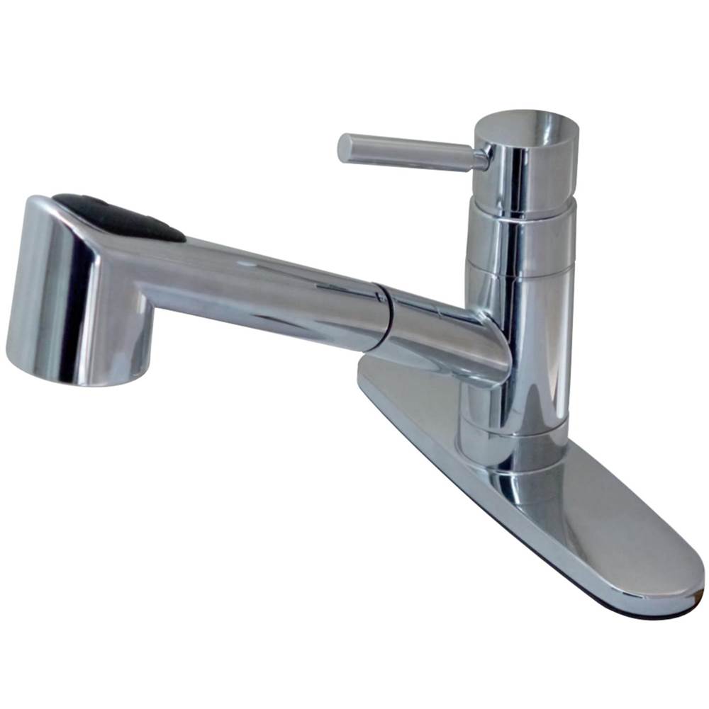 Kingston Brass Gourmetier Wilshire Single-Handle Pull-Out Kitchen Faucet, Polished Chrome