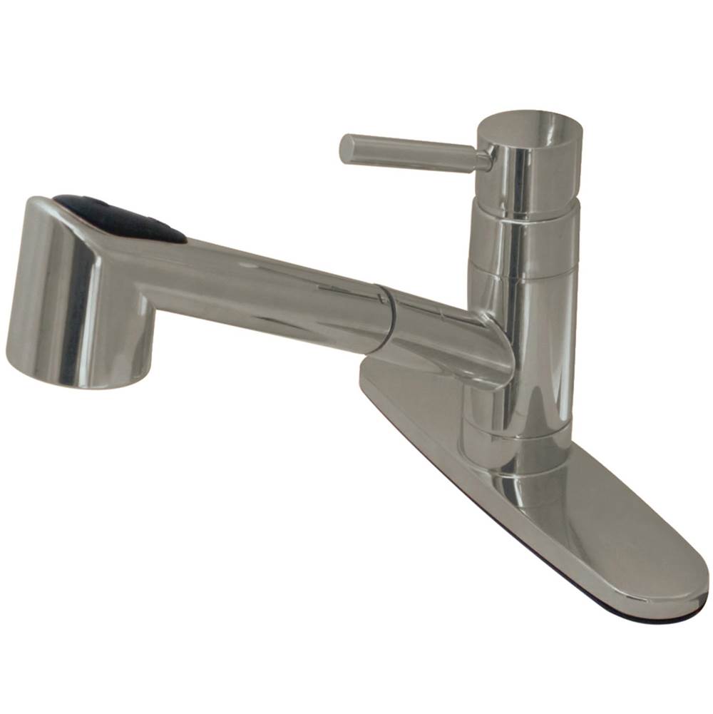 Kingston Brass Gourmetier Wilshire Single-Handle Pull-Out Kitchen Faucet, Brushed Nickel