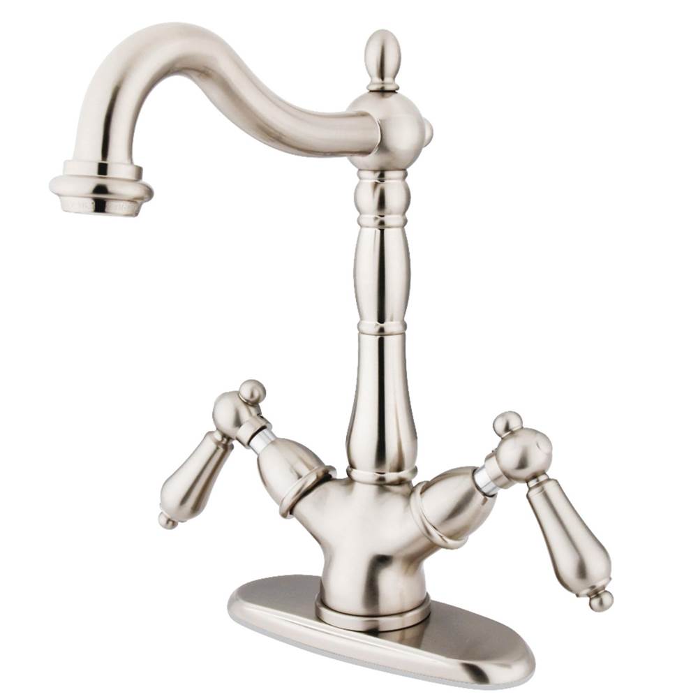 Kingston Brass Heritage 2-Handle Vessel Sink Faucet, Brushed Nickel