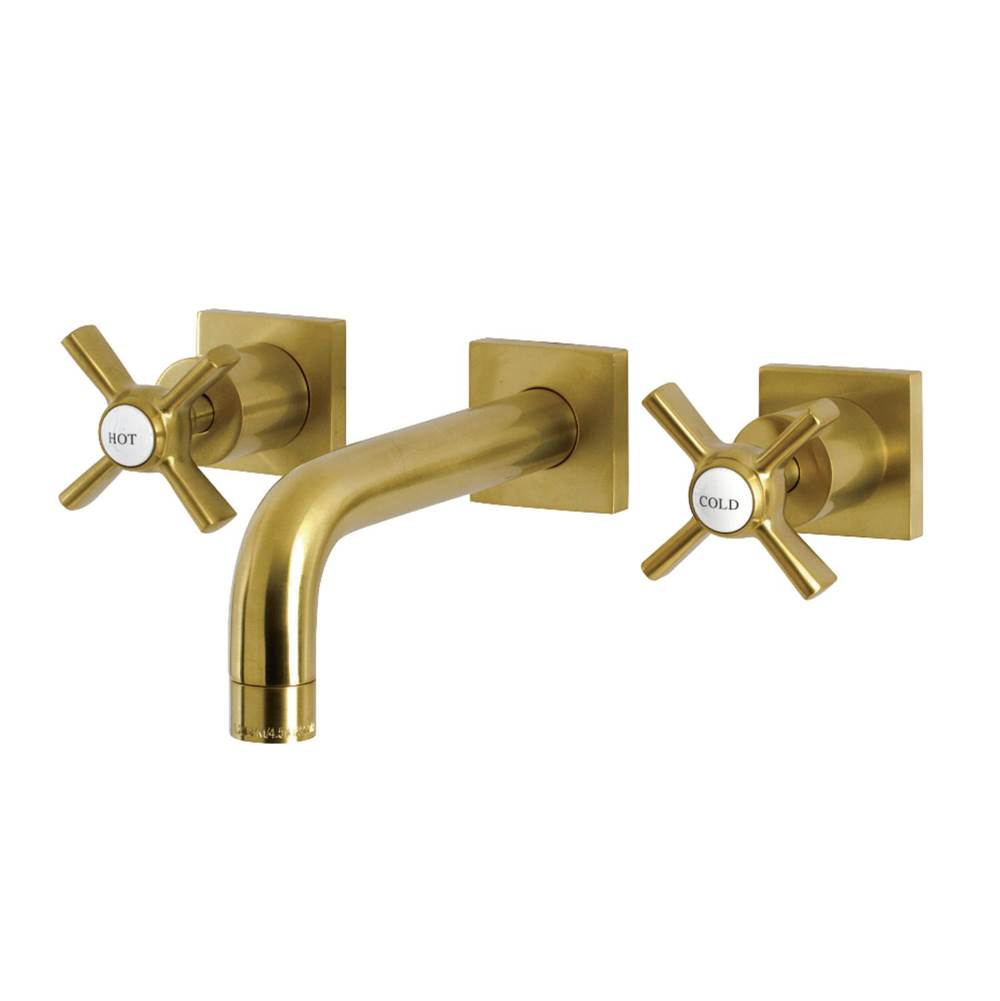Kingston Brass Millennium Two-Handle Wall Mount Bathroom Faucet, Brushed Brass