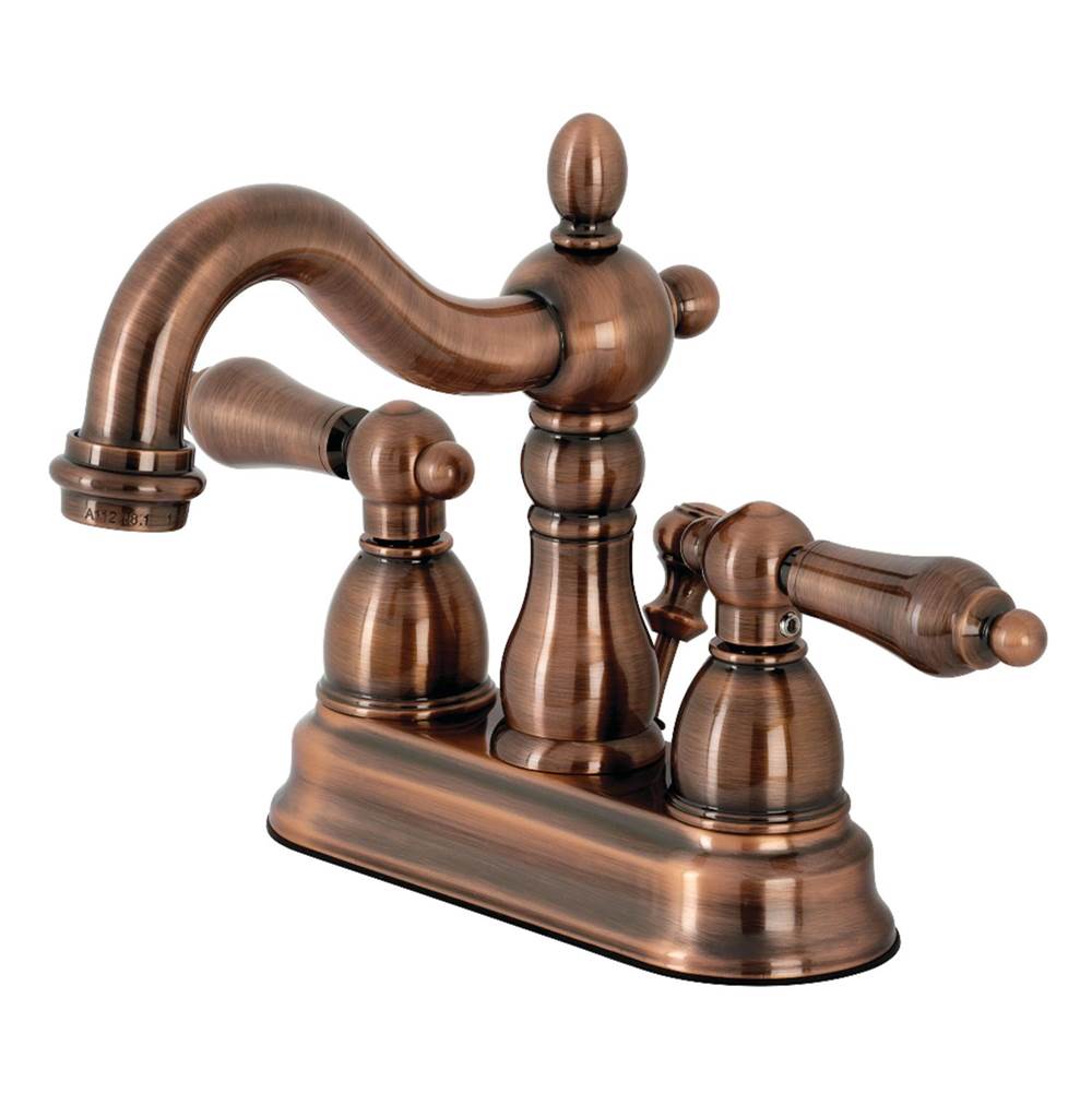 Kingston Brass Heritage 4 in. Centerset Bathroom Faucet, Antique Copper