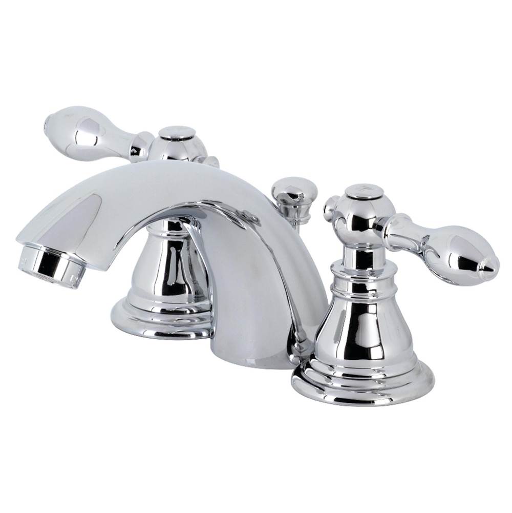 Kingston Brass American Classic Mini-Widespread Bathroom Faucet with Plastic Pop-Up, Polished Chrome