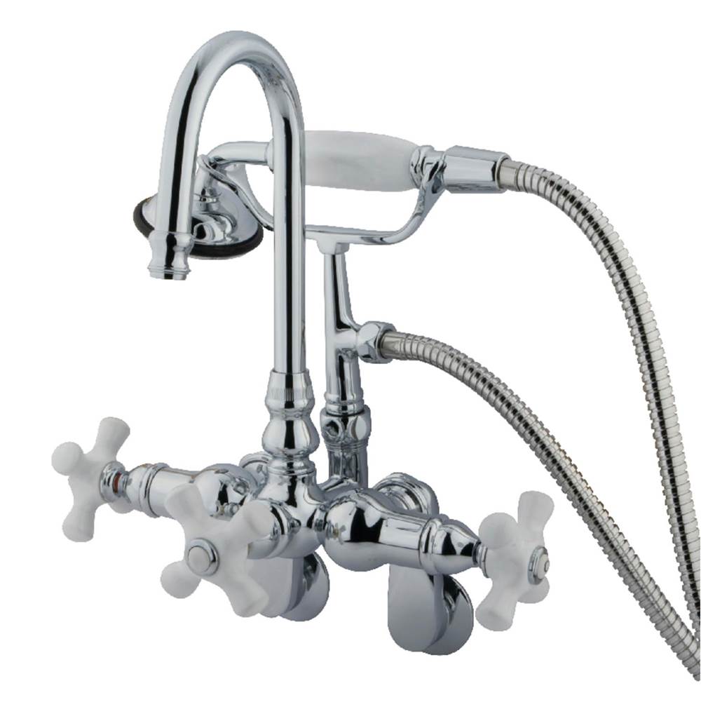 Kingston Brass Vintage Clawfoot Tub Faucet with Hand Shower, Polished Chrome