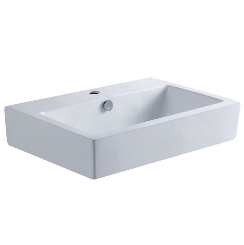 Kingston Brass Century Ceramic Bathroom Sink (Single-Hole), White