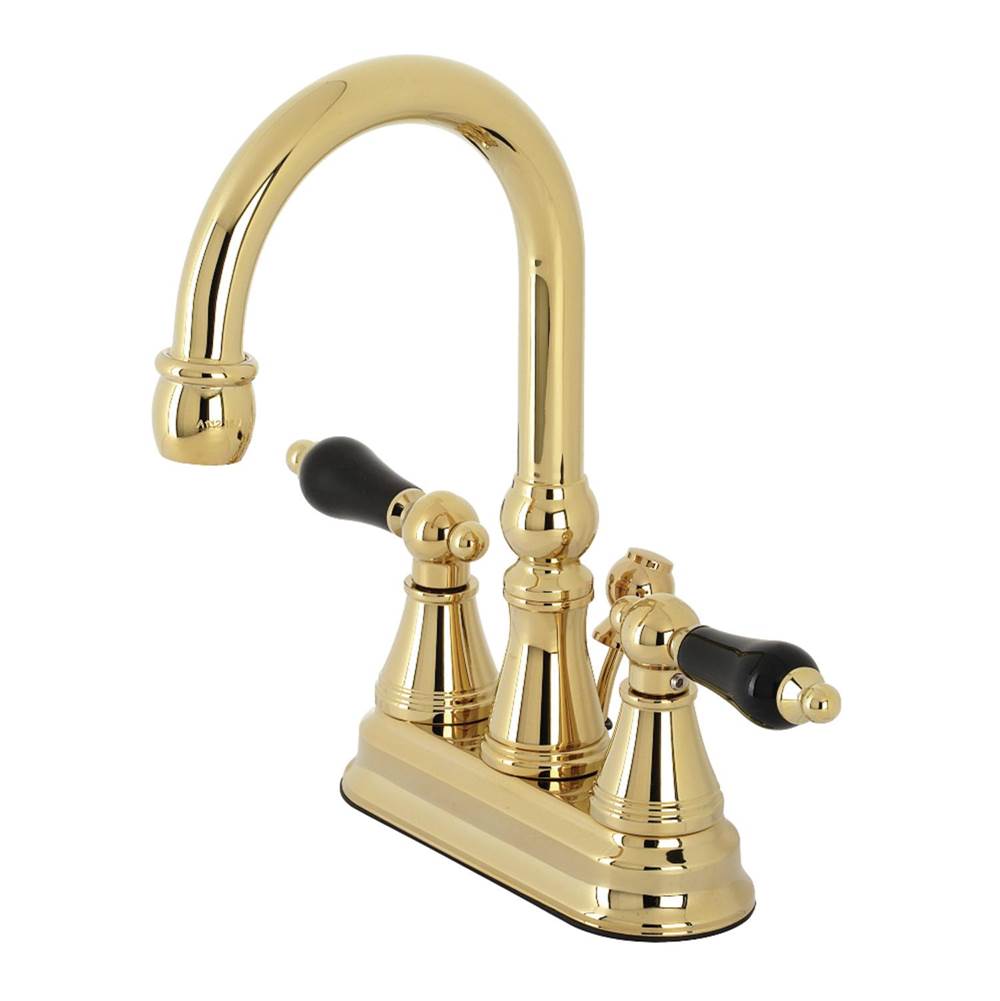 Kingston Brass Duchess 4 in. Centerset Bathroom Faucet with Brass Pop-Up, Polished Brass