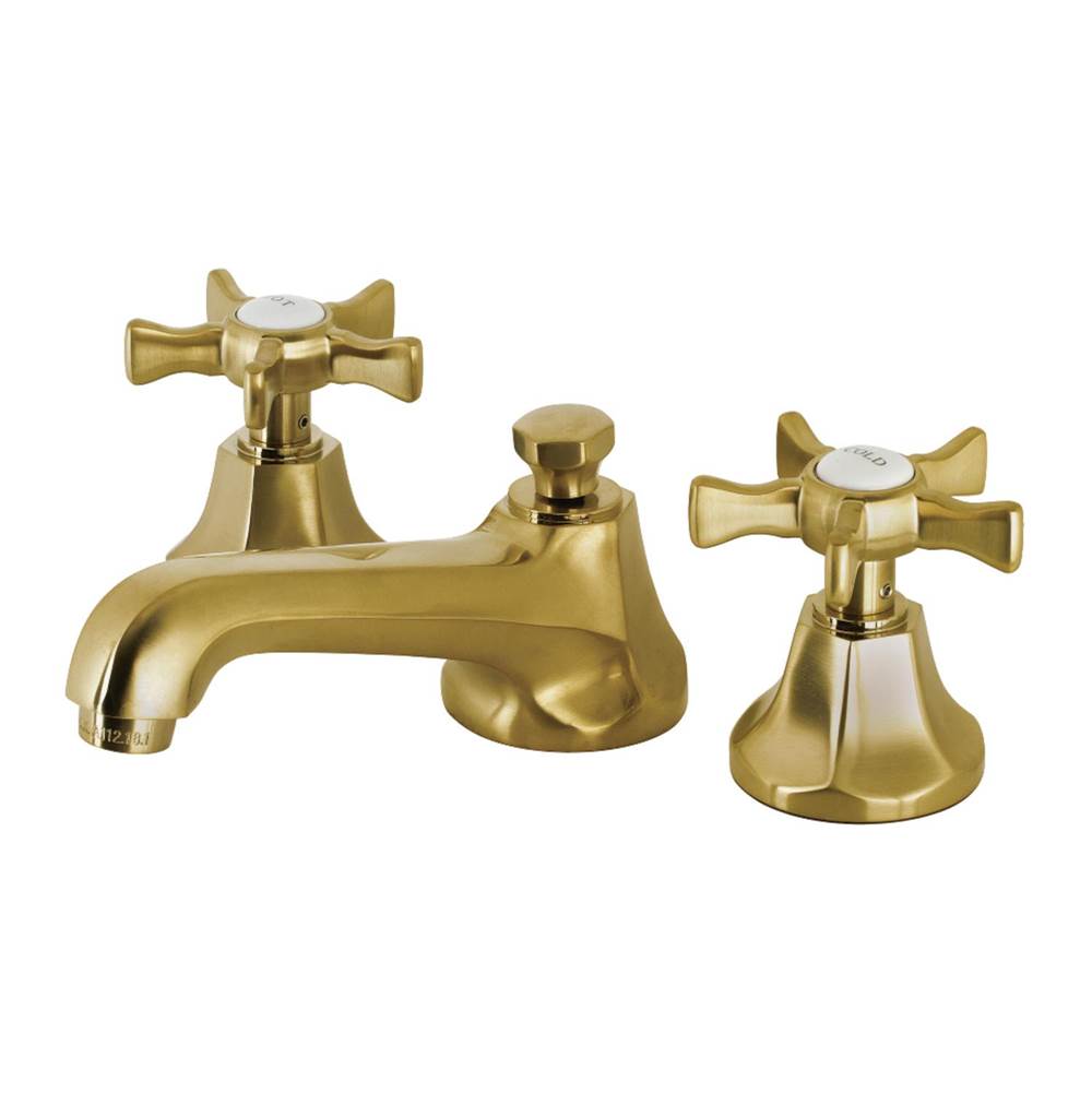 Kingston Brass Hamilton Widespread Bathroom Faucet with Brass Pop-Up, Brushed Brass