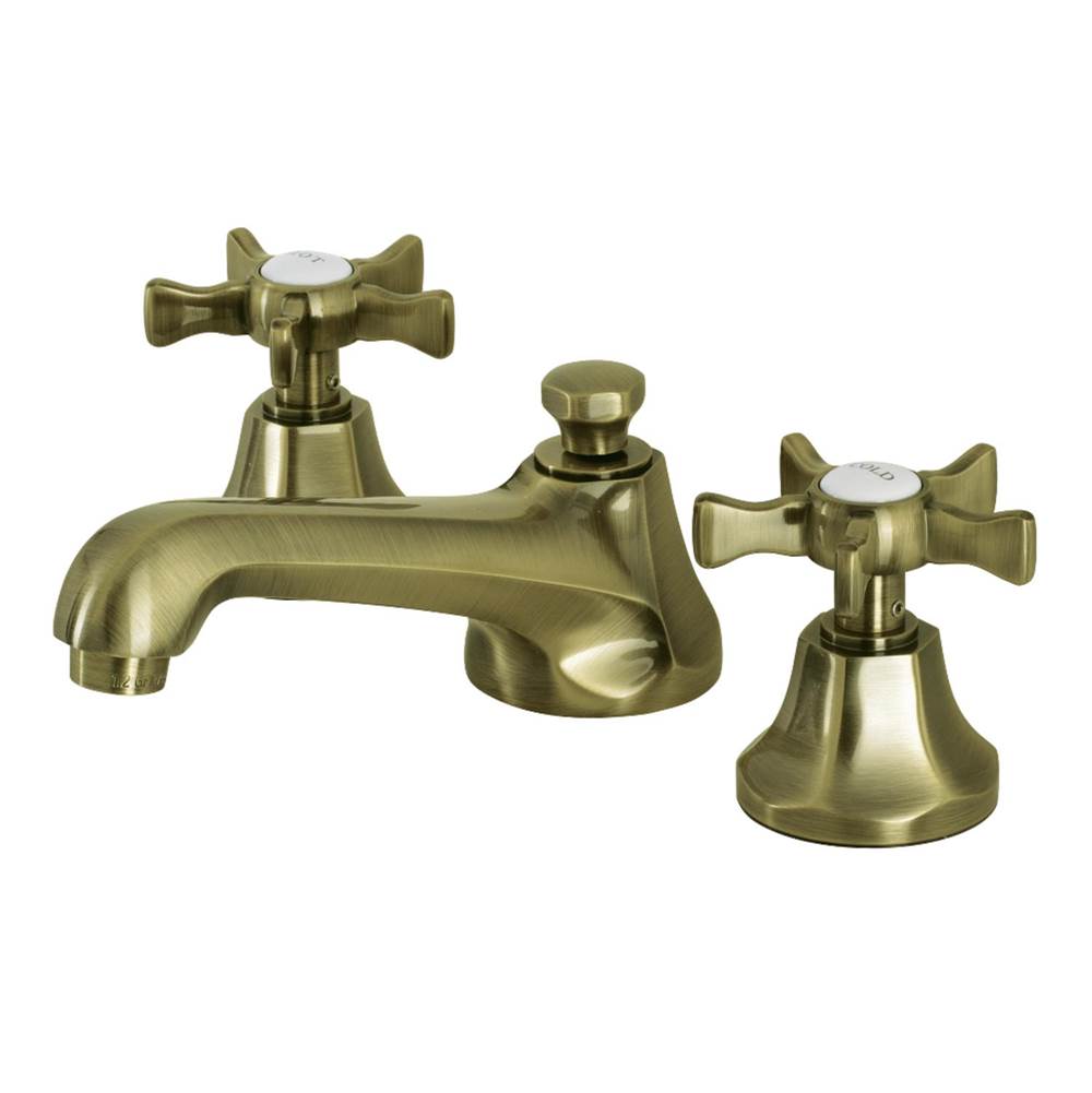 Kingston Brass Hamilton Widespread Bathroom Faucet with Brass Pop-Up, Antique Brass