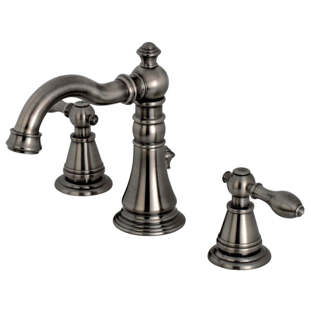 Kingston Brass Fauceture English Classic Widespread Bathroom Faucet, Black Stainless