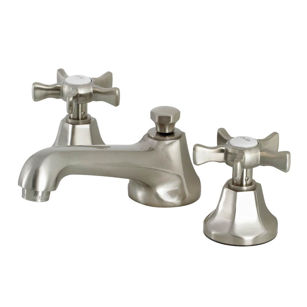Kingston Brass Hamilton Widespread Bathroom Faucet with Brass Pop-Up, Brushed Nickel