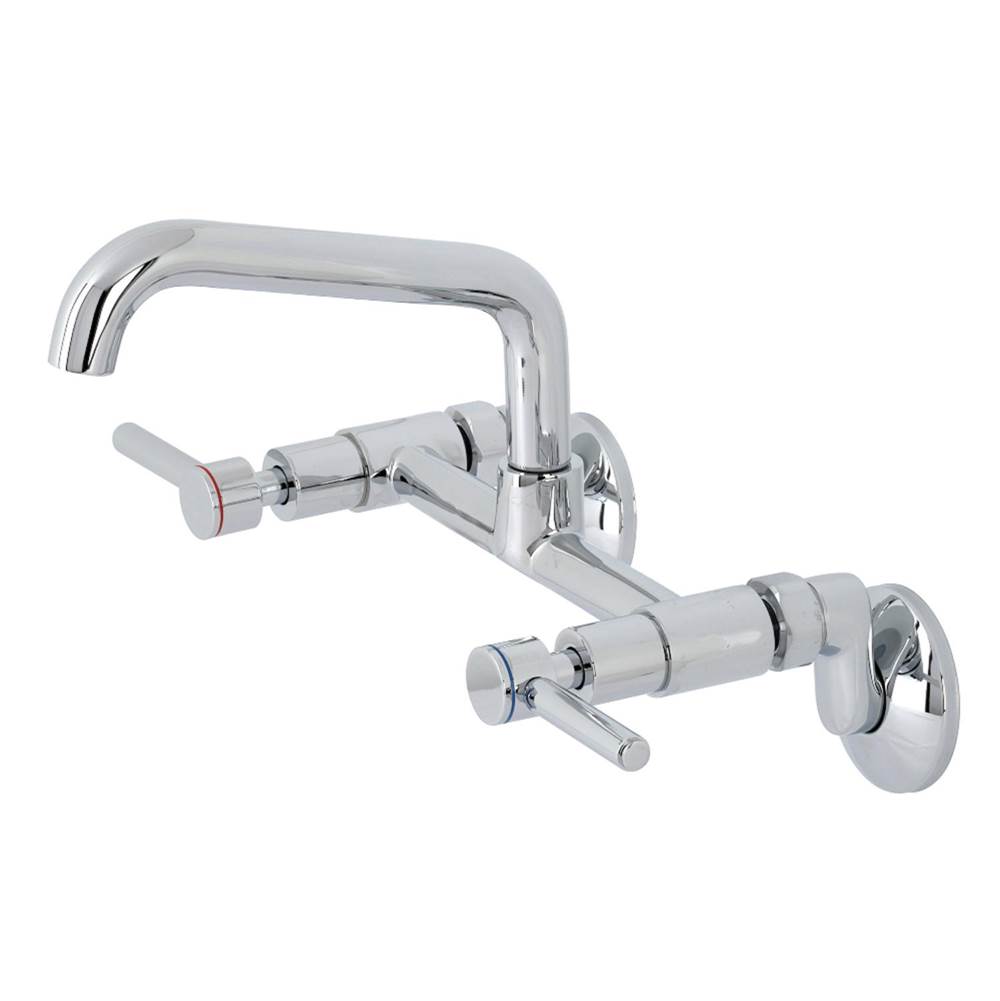 Kingston Brass Concord Two-Handle Wall-Mount Kitchen Faucet, Polished Chrome