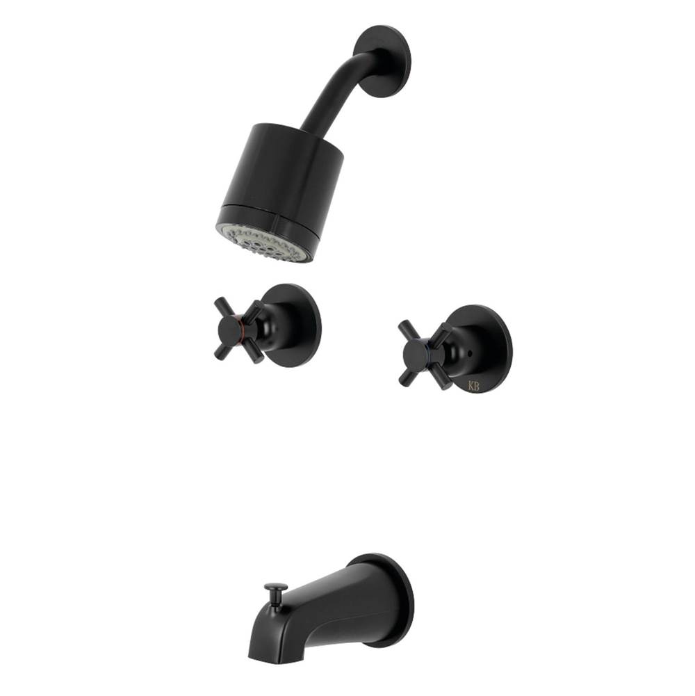 Kingston Brass Concord Two-Handle Tub and Shower Faucet, Matte Black