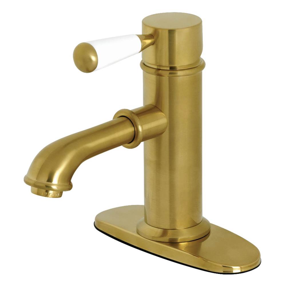 Kingston Brass Paris Single Porcelain Lever Handle Bathroom Faucet, Brushed Brass