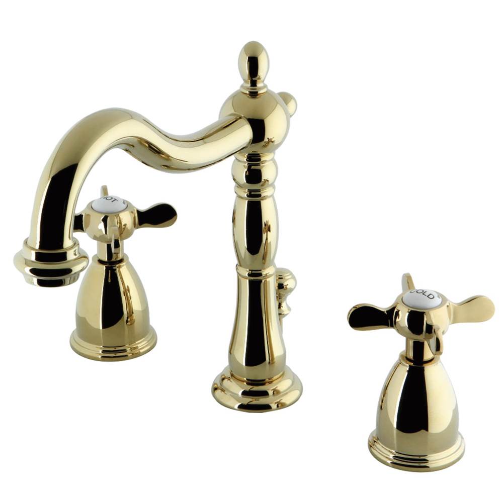 Kingston Brass Essex Widespread Bathroom Faucet with Brass Pop-Up, Polished Brass