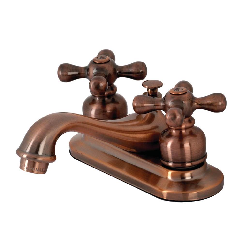 Kingston Brass Restoration 4 in. Centerset Bathroom Faucet, Antique Copper