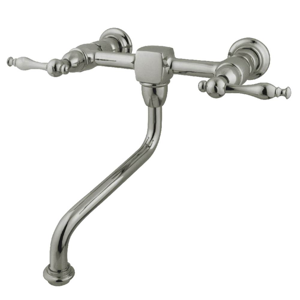 Kingston Brass Wall Mount Bathroom Faucet, Brushed Nickel
