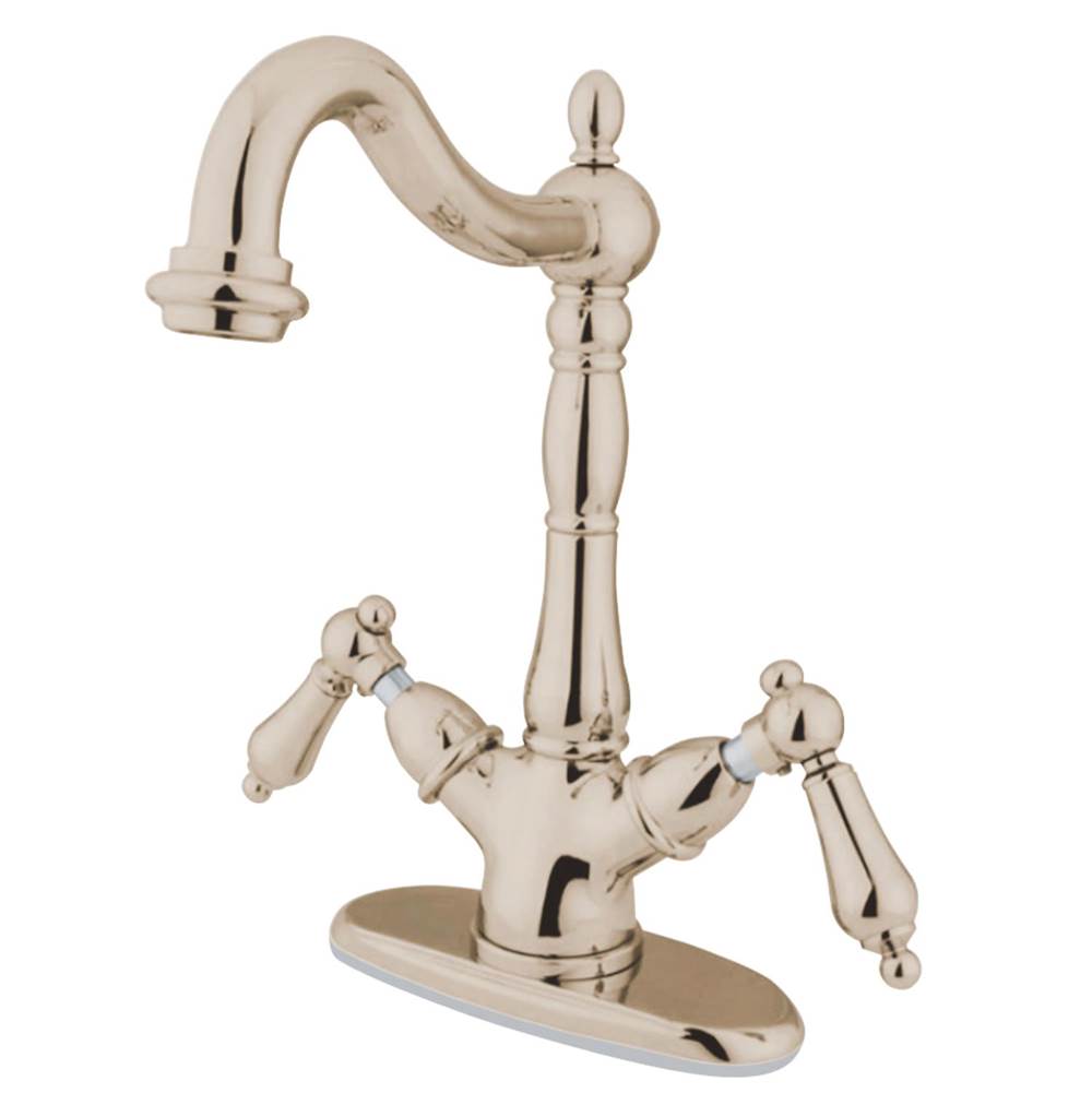 Kingston Brass Heritage 2-Handle Vessel Sink Faucet, Polished Nickel