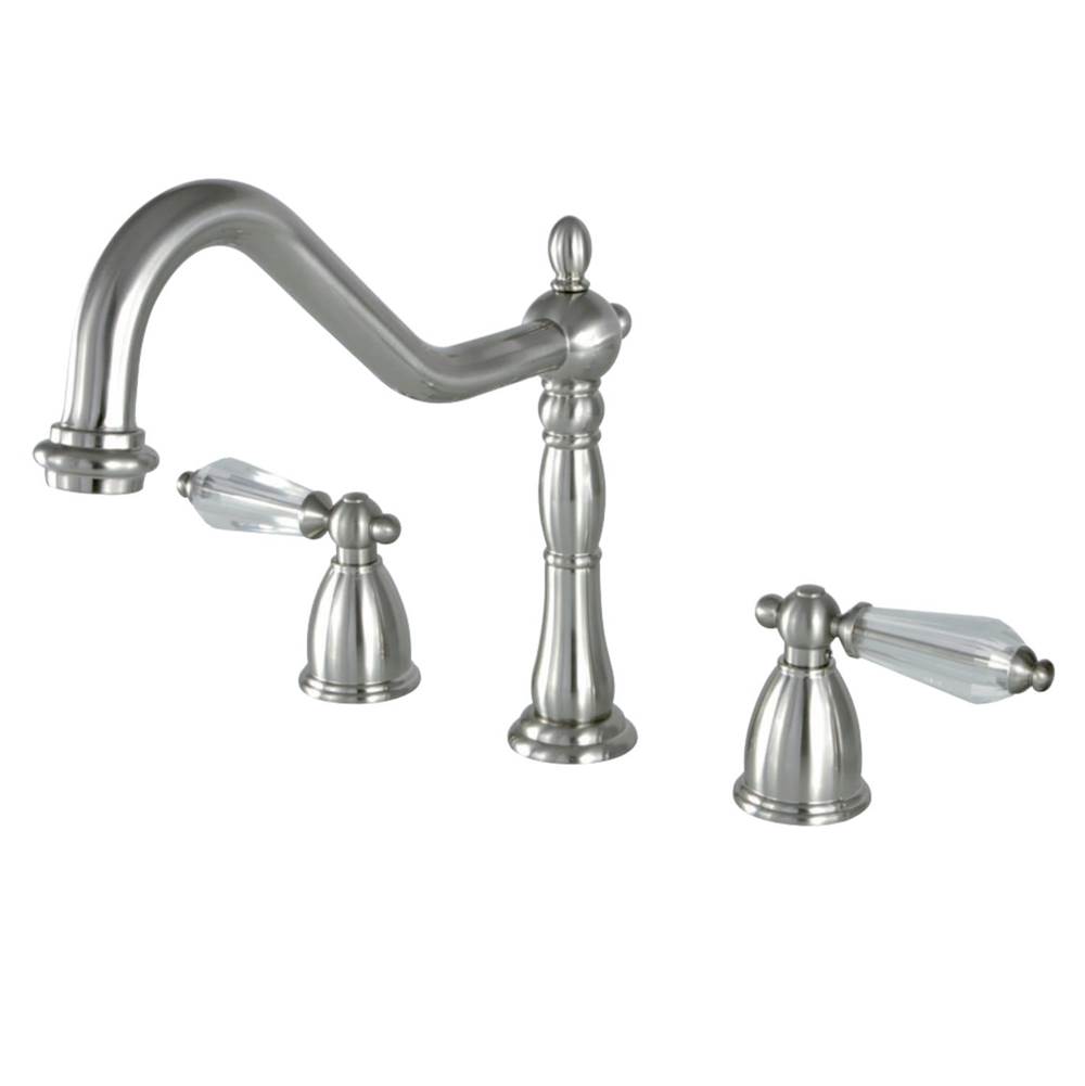 Kingston Brass Wilshire Widespread Kitchen Faucet, Brushed Nickel