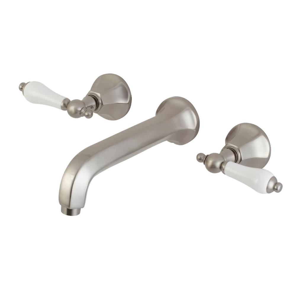 Kingston Brass Metropolitan 2-Handle Wall Mount Bathroom Faucet, Brushed Nickel