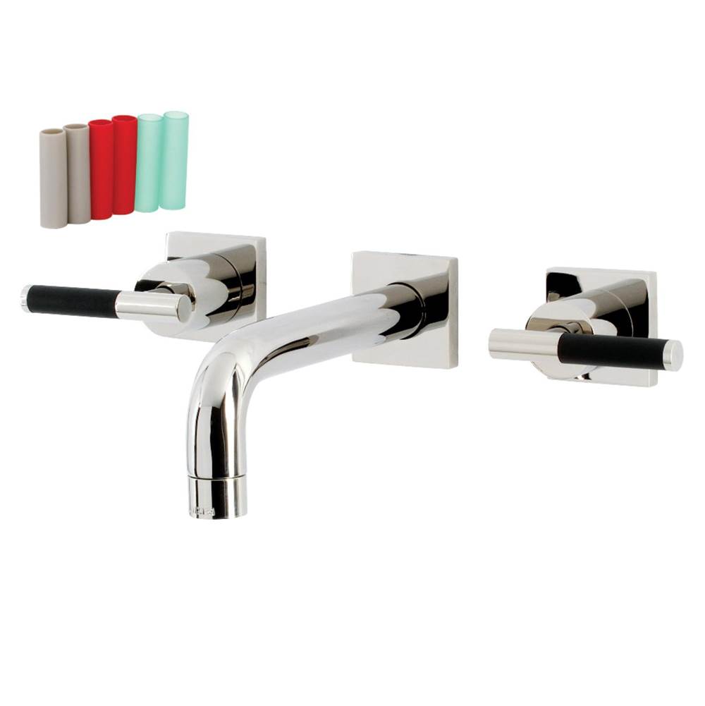 Kingston Brass Ksiser Two-Handle Wall Mount Bathroom Faucet, Polished Nickel