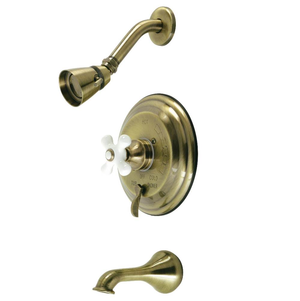 Kingston Brass Restoration Tub and Shower Faucet, Antique Brass