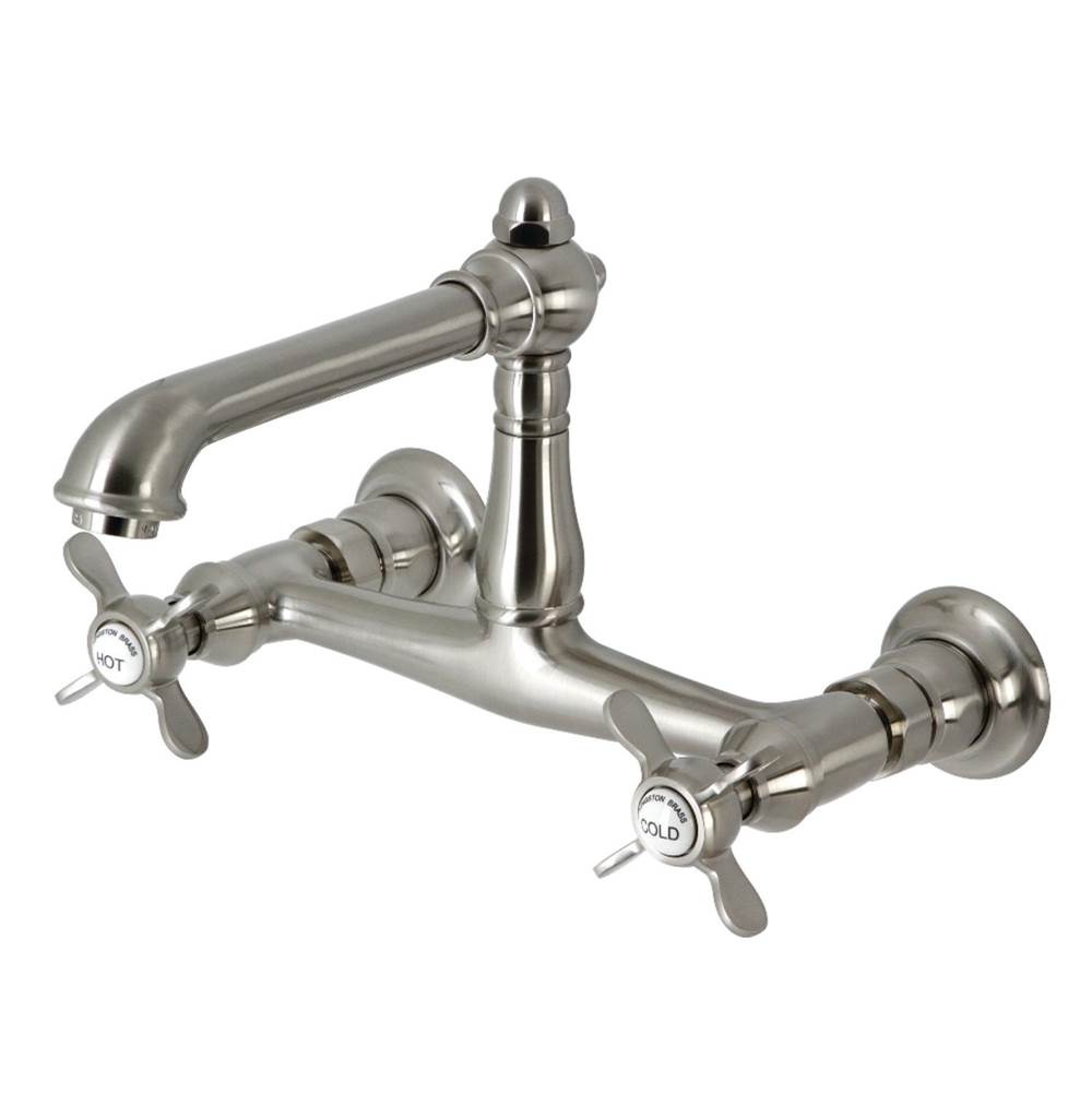 Kingston Brass Essex Wall Mount Bathroom Faucet, Brushed Nickel