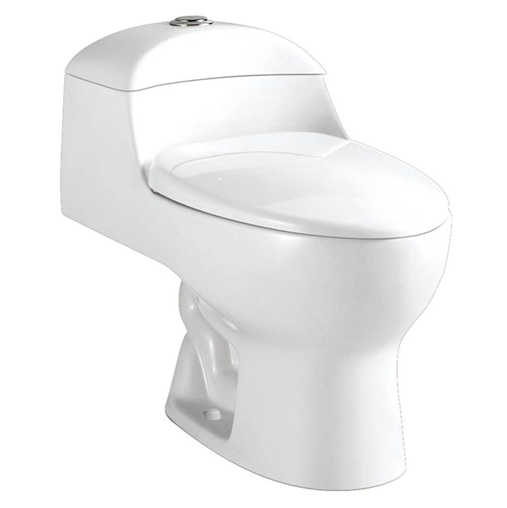 Kingston Brass One-Piece 1.1/1.6 GPF Dual Flush Elongated Toilet, White