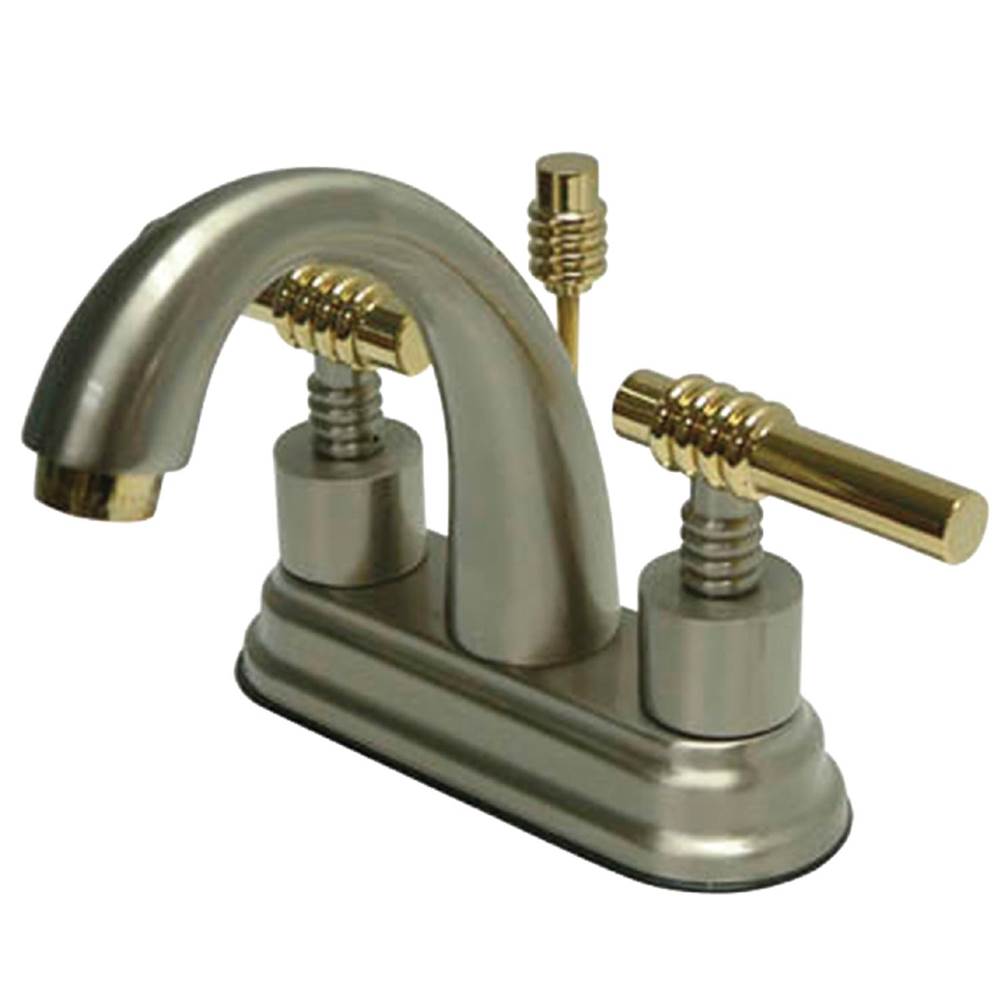 Kingston Brass 4 in. Centerset Bathroom Faucet, Brushed Nickel/Polished Brass