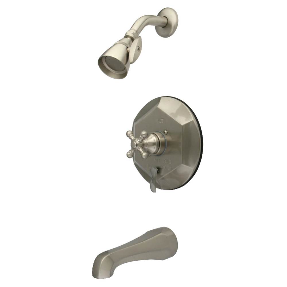 Kingston Brass English Vintage Tub with Shower Faucet, Brushed Nickel