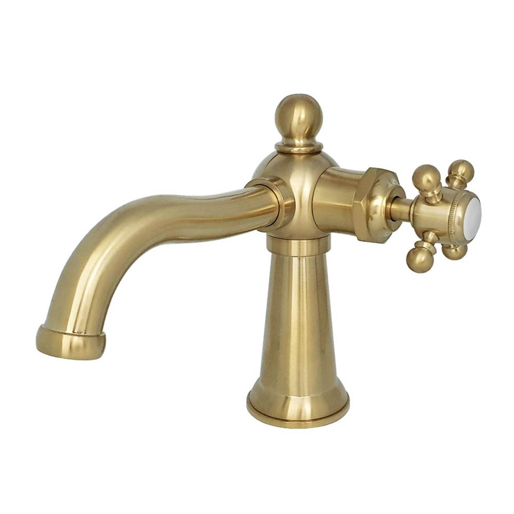 Kingston Brass Nautical Single-Handle Bathroom Faucet with Push Pop-Up, Brushed Brass