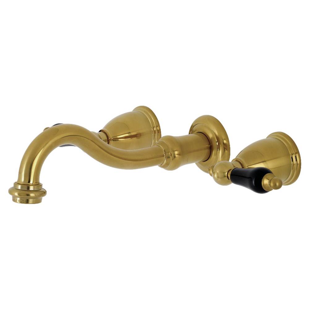 Kingston Brass Duchess Two-Handle Wall Mount Bathroom Faucet, Brushed Brass